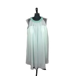 TS Couture Chiffon Trapeze Swing Dress Layered 60s Inspired Beaded NWT